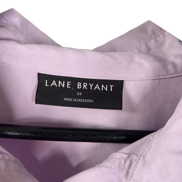 Lane Bryant Purple Long Sleeve Lyocell Button Up Top 22 - Picture 3 of 9